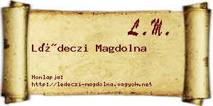 Lédeczi Magdolna névjegykártya